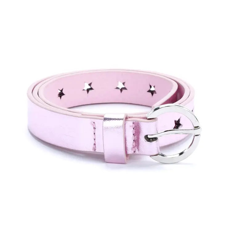 Metallic Star Belt - Blush Pink
