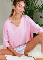 Relaxed Lightweight Sweater-Pink