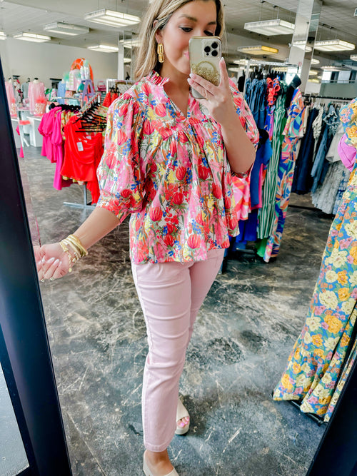 Sylvia Floral Puff Sleeve Top