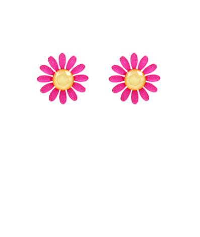 Daisy Flower Acrylic Earrings - Fuschia