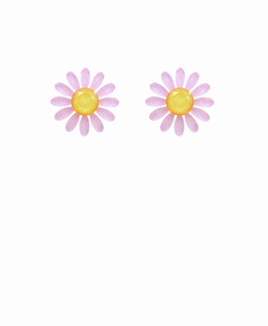 Daisy Flower Acrylic Earrings - Lavender