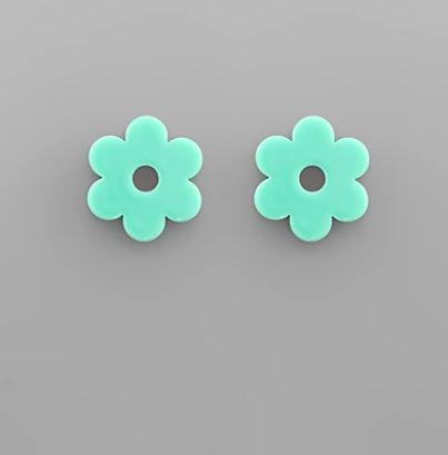 Flower Earrings - Turquoise