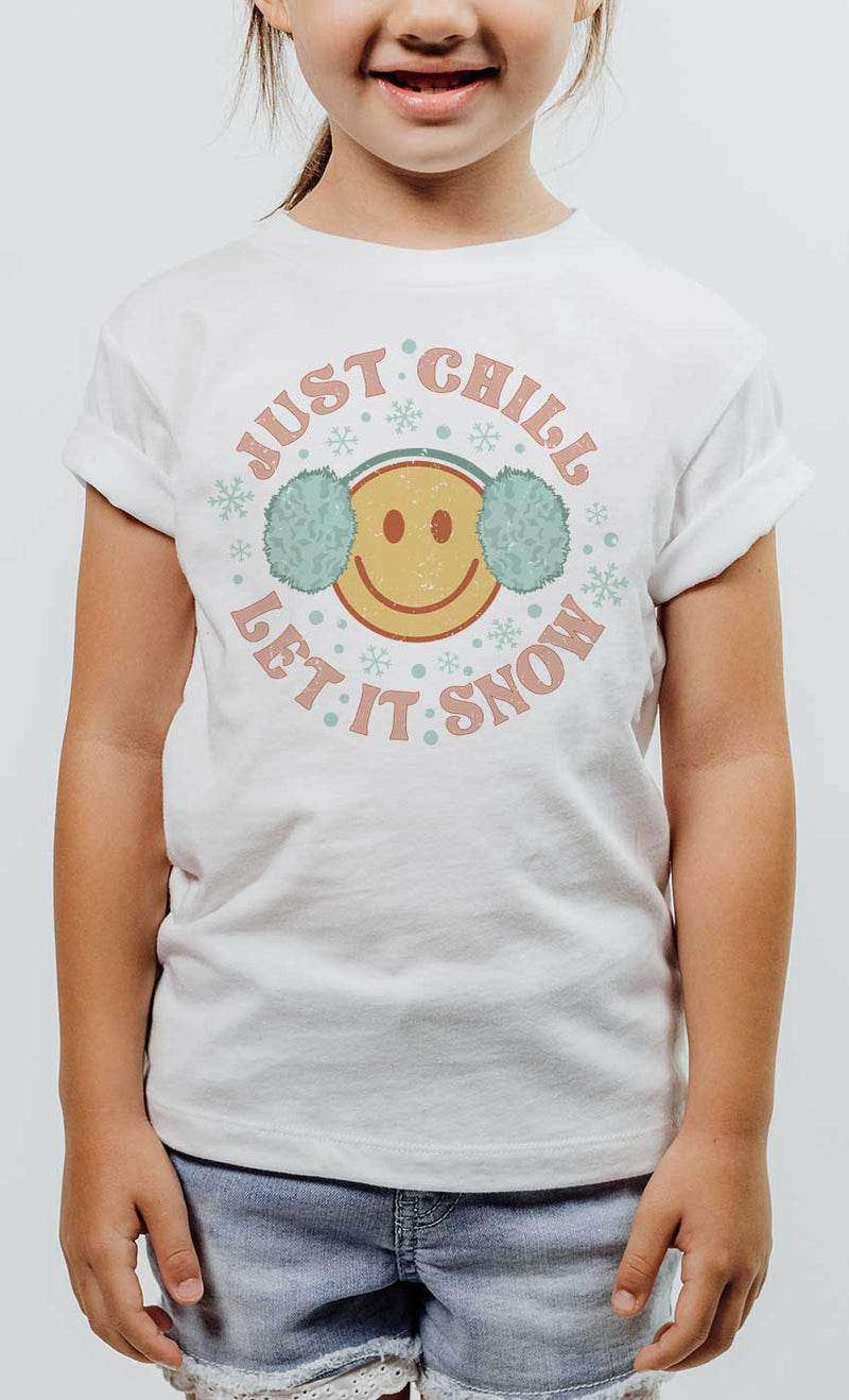 Just Chill Let It Snow Kids Graphic Tee