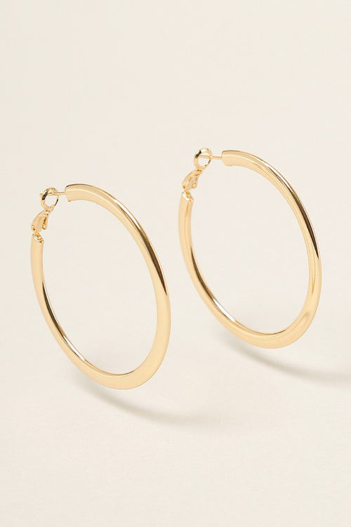 OE: SM-14K Gold Dipped Omega Closure Hoop Earrings