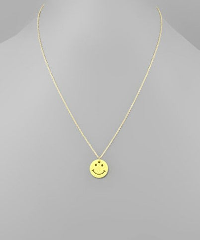 Smile Pendant Necklace - Yellow