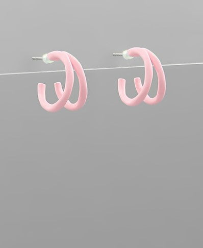 Double Layer Color Coated Hoops - Pink