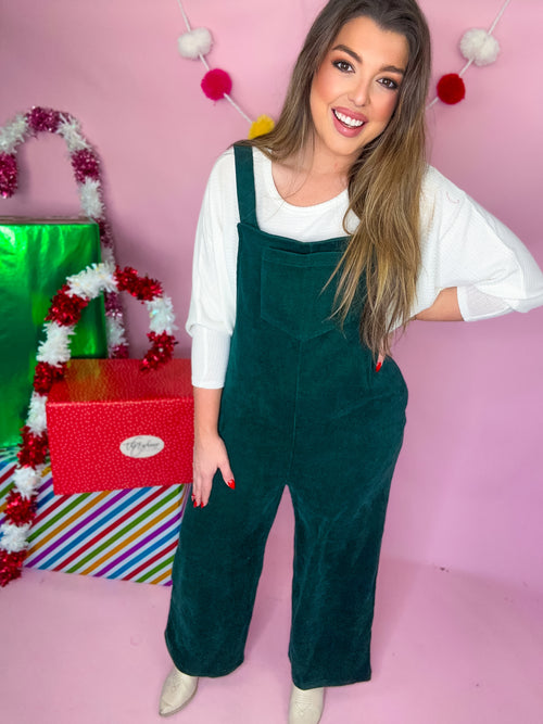 Green Forest Corduroy Jumpsuit