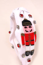 NUTCRACKER CHRISTMAS SEED BEADS HOLIDAY HEADBAND