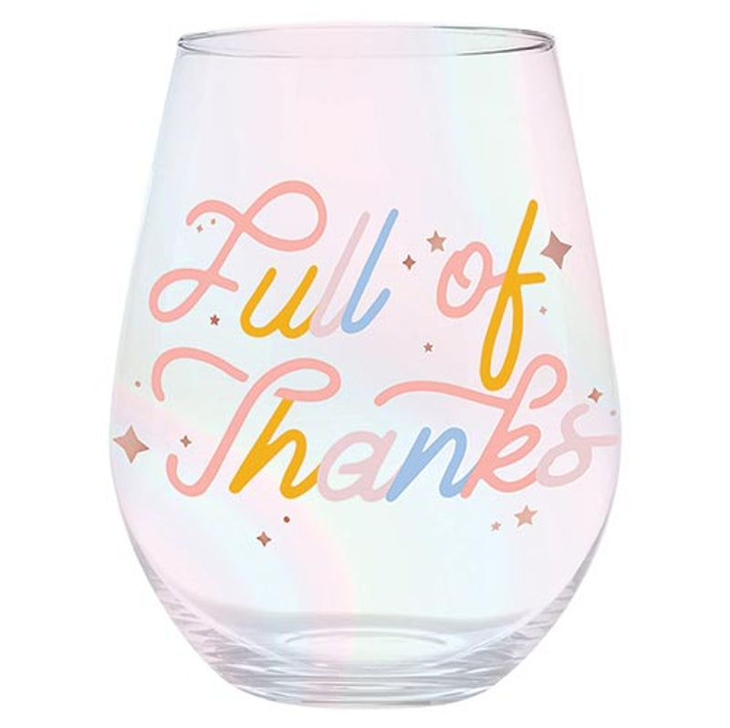 Jumble Wine Glass - Full Of Thanks