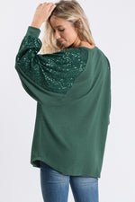 Holiday Party Sequin Top- Green