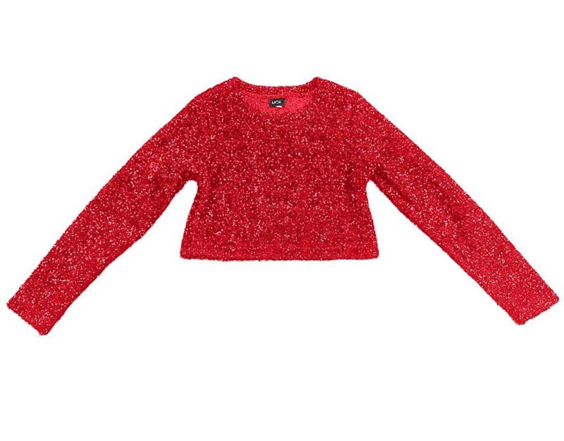 Red Shimmer Sweater - Tween
