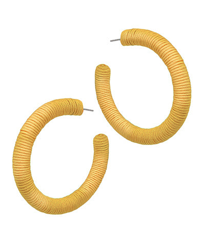 Wrapped Open Round Hoops - Mustard