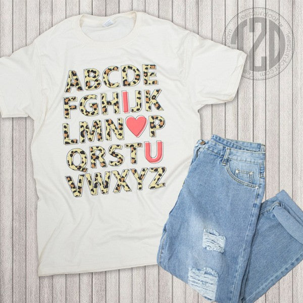 I Love You Leopard Alphabet Teacher T-Shirt