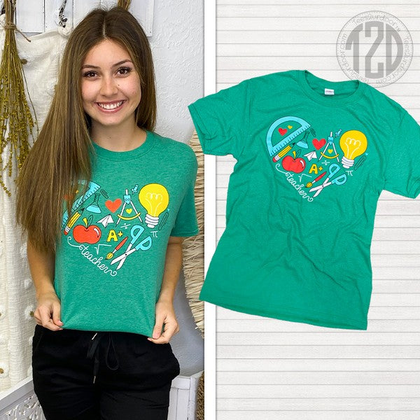 Doodle Heart Teacher T-Shirt