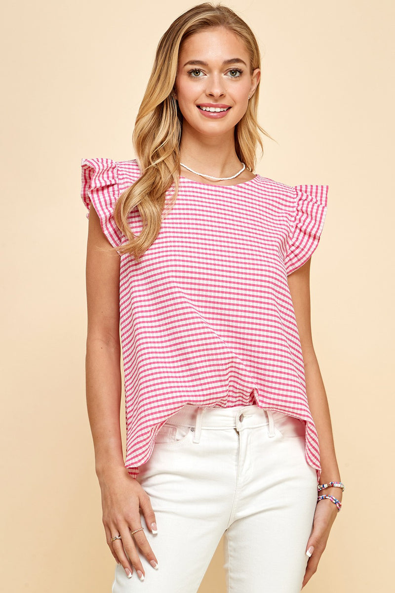 Pretty In Pink Checkered Top