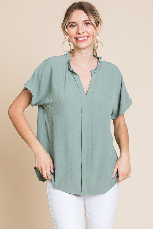 Sage Solid Point Top