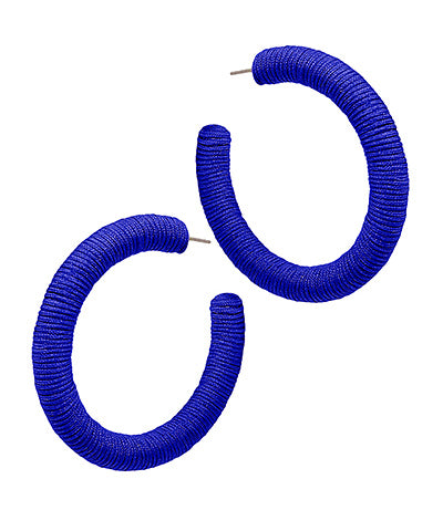Wrapped Open Round Hoops - Royal