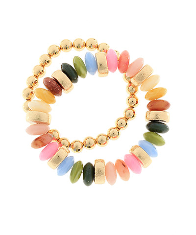 Multi Color Rondelle Beads Bracelet