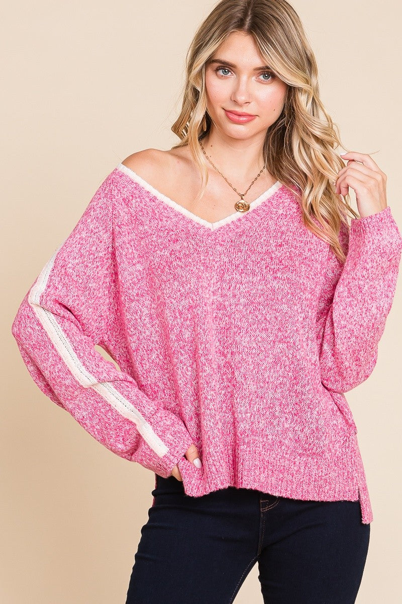 DEAL Candy Stripe Sleeve Sweater