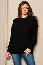 Black Soft Knit Tunic Sweater