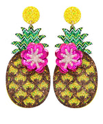 Glitter Pineapple Earrings