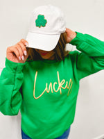 Gold Foil Puff “Lucky” Sweatshirt