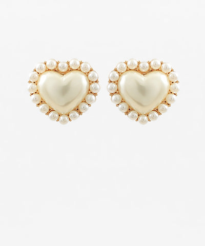 Pearl Outline & Heart Earrings