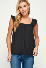 In the Moment Flutter Top - Black