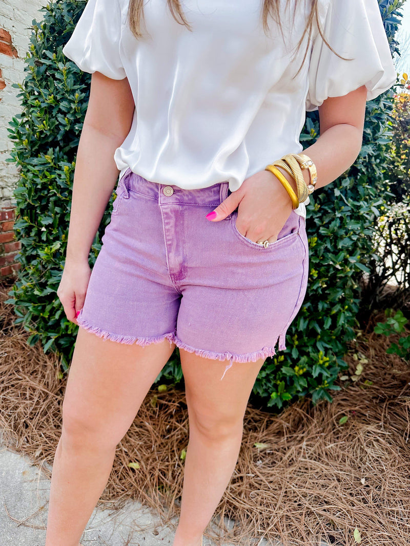 Best Colored Denim Shorts - Blueberry