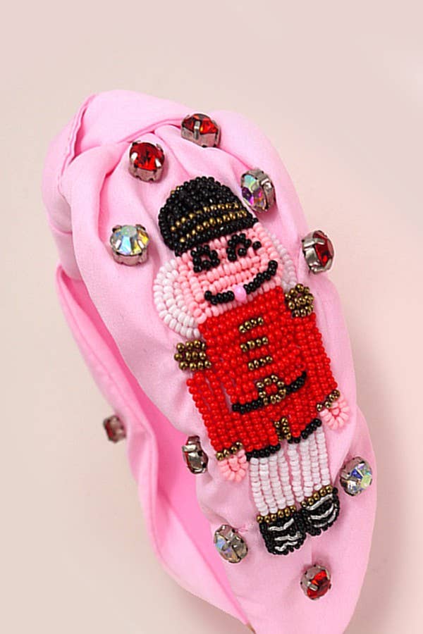 NUTCRACKER CHRISTMAS SEED BEADS HOLIDAY HEADBAND