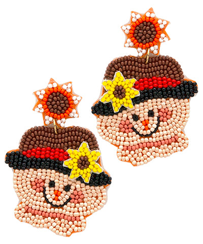 Bead Scarecrow Head Earrings