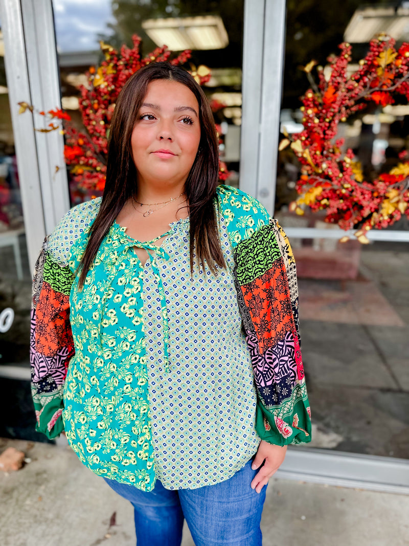 Plus Size Stepping Out Printed Top