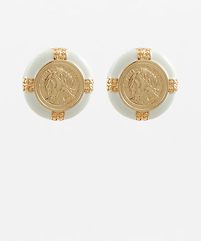 Old Money Acrylic Earrings White