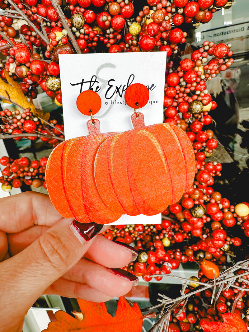 Pumpkin Print Earrings