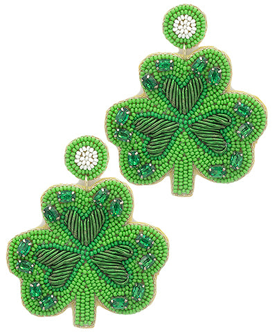 Beaded Clover Earrings