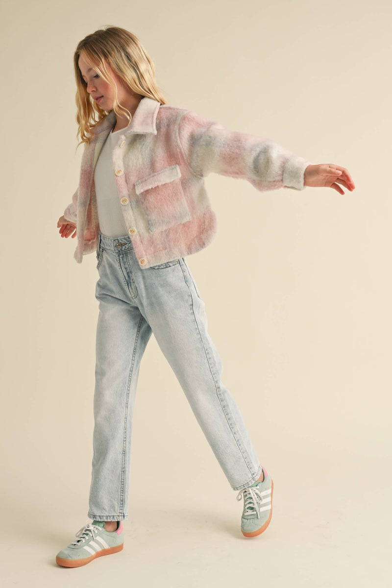 Cropped Plaid Jacket
