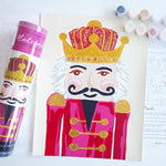 Nutcracker Paint By Number Kit with Glitter Paint Red Hues