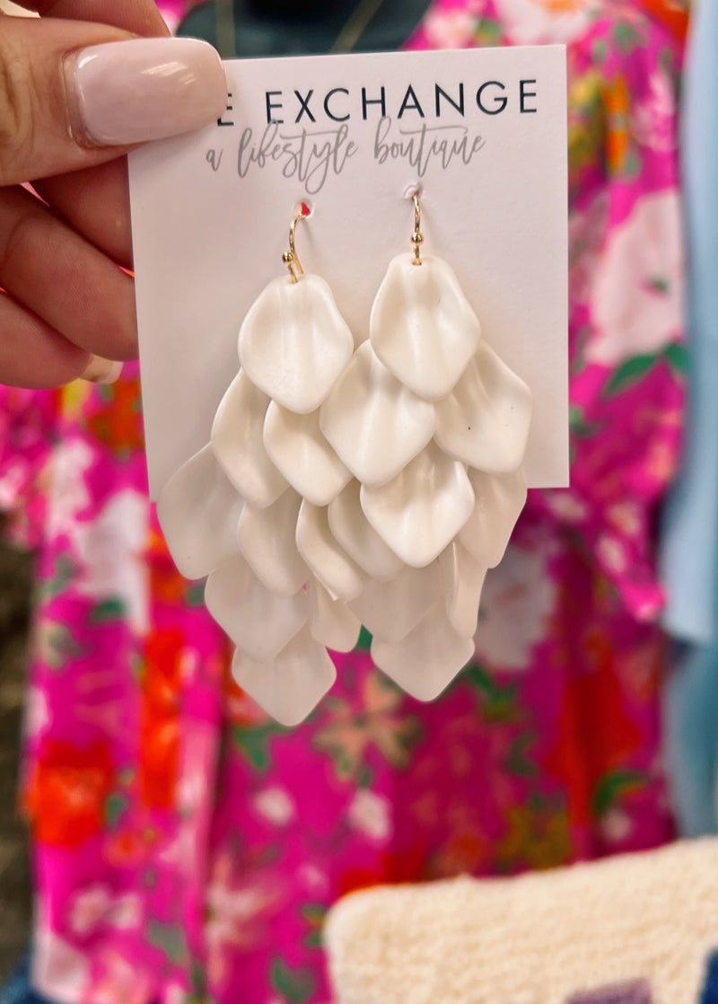 Add Some Color Ruffled Earring - White