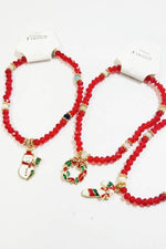Christmas Charm Bead Stretch Bracelet