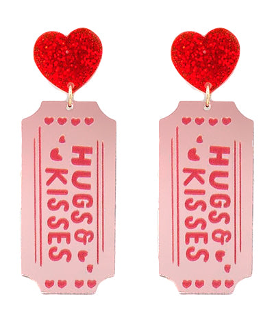 HUG & KISSES Movie Ticket Earrings