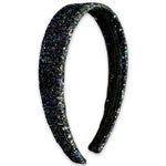 Tapered Chunky Glitter Headband - Black