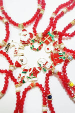 Christmas Charm Bead Stretch Bracelet