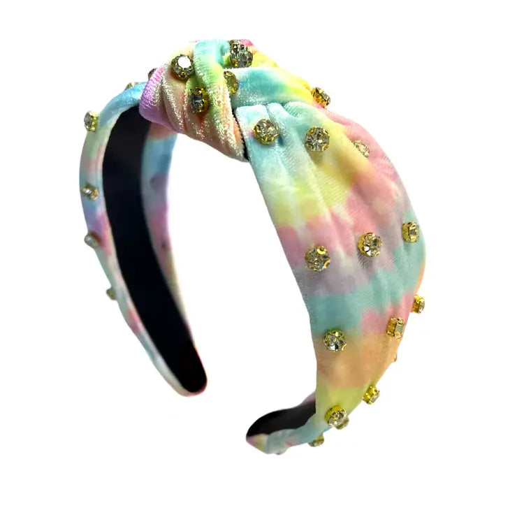 Pastel Tie Dye Jewel Knot Headband