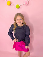 Pink Shiny Metallic Twirl Skirt - Tween