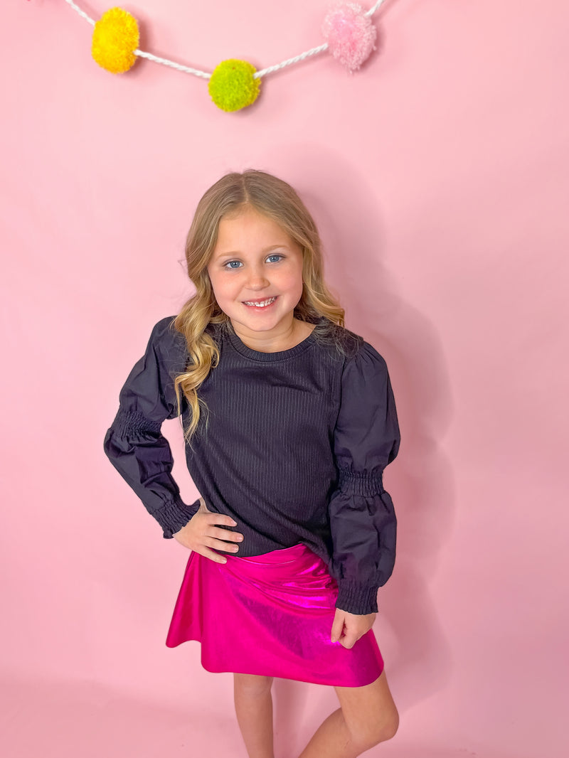 Pink Shiny Metallic Twirl Skirt - Tween