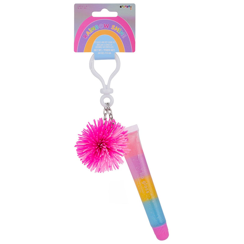 Rainbow Shine Lip Gloss and Keychain Set