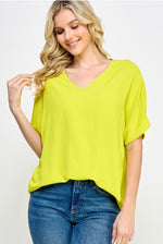 Here for It Solid Top - Lime