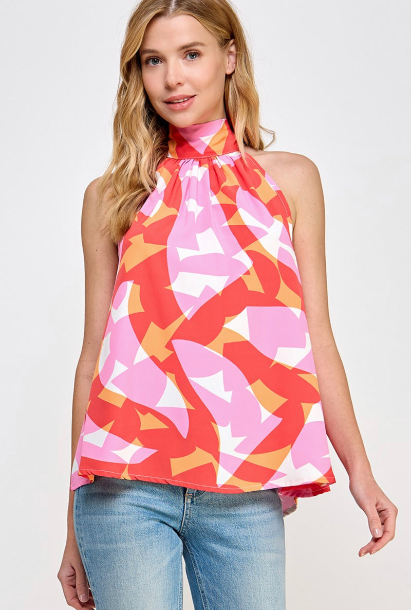What You Need Retro Halter Top - Pink
