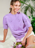 Darling Floral Detail Sweater Top