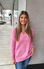 Small-Party Pink Lux Trim Sweater